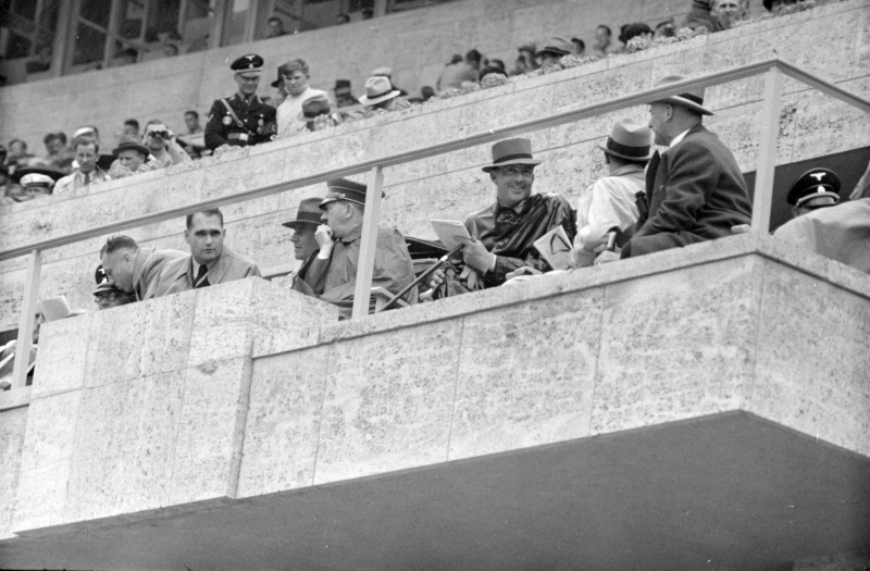 Adolf Hitler on the VIP tribune during Berlin's summer Olympics